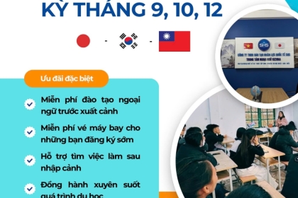 TUYỂN SINH DU HỌC NHẬT – ĐÀI – HÀN KỲ THÁNG 9, 10, 12/2026 Tại SHS Đà Nẵng – Ưu đãi “khủng” chưa từng có!